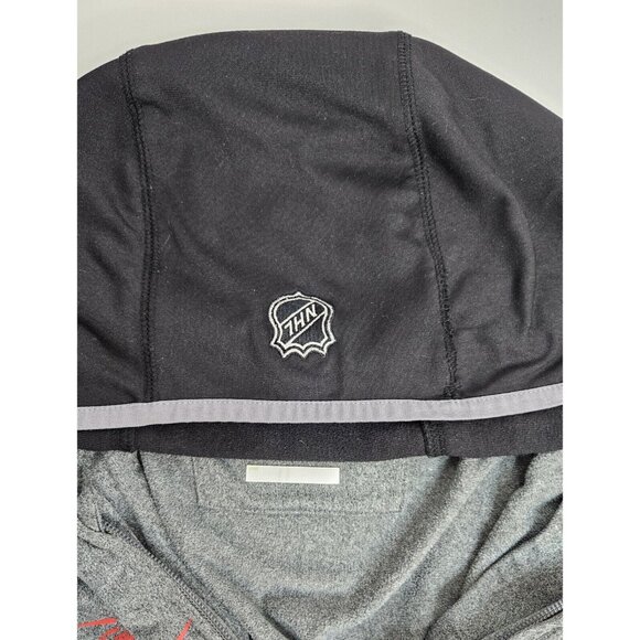 Reebok Calgary Flames NHL Center Ice PlayDry Full-Zip Hoodie Size L Gray Black - Picture 5 of 8